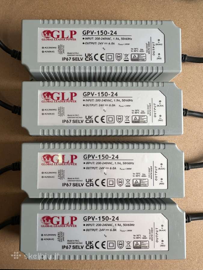 Glp maitinimo šaltinis 24v 150w Ip67 (gpv-150-24)