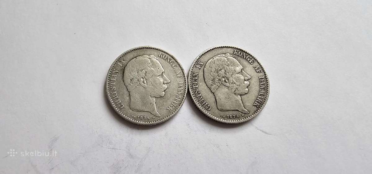1875-1876 2 kronos Danija
