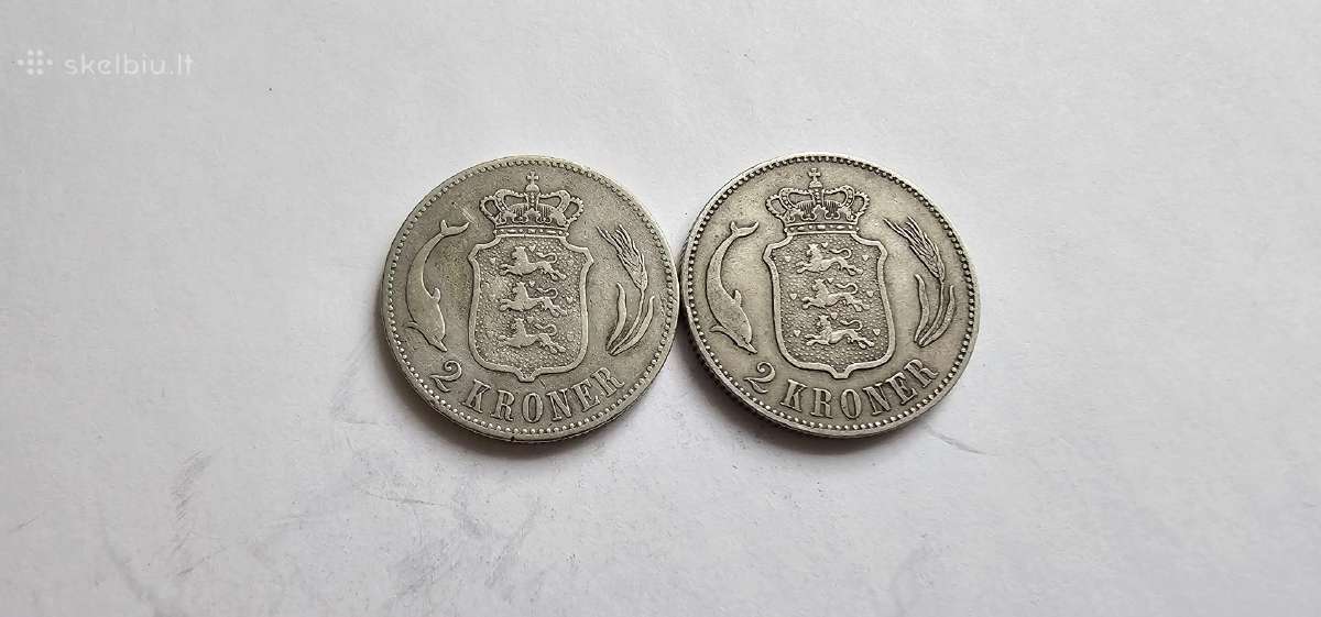 1875-1876 2 kronos Danija - nuotraukos Nr. 2