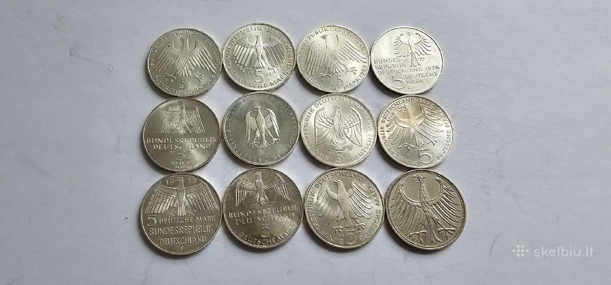 1960-1975 5 markes 12vnt kolekcija - nuotraukos Nr. 2