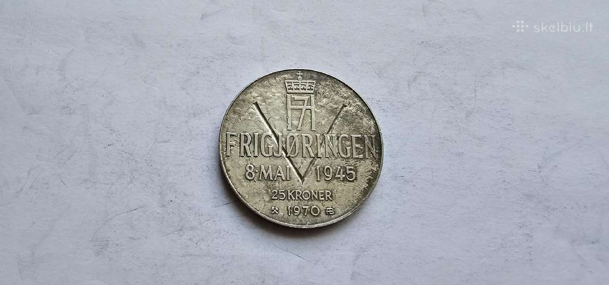 1970 25 kronos Norvegija - nuotraukos Nr. 2