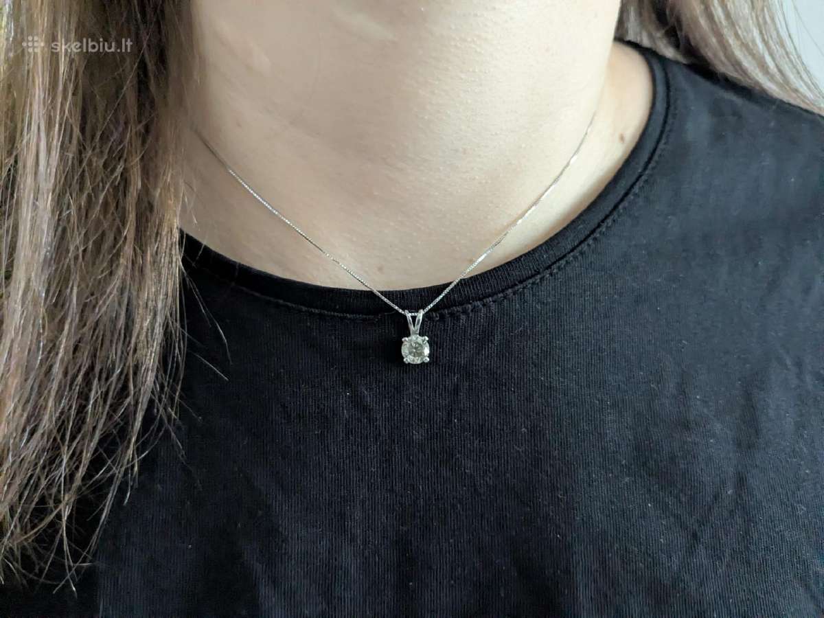 14k aukso pakabukas su natūraliu 1.03 ct briliantu - nuotraukos Nr. 7