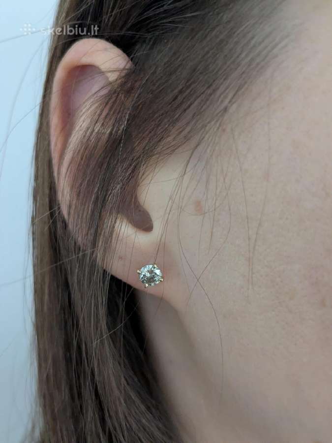 14k geltono aukso deimantiniai auskarai 1.04ct Vs2 - nuotraukos Nr. 12