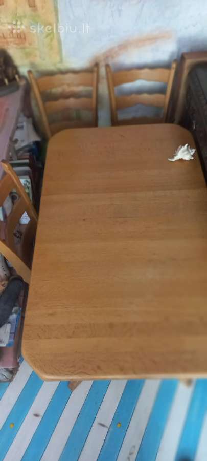 Ąžuolo masyvo stalas ir 6 kėdės - nuotraukos Nr. 3