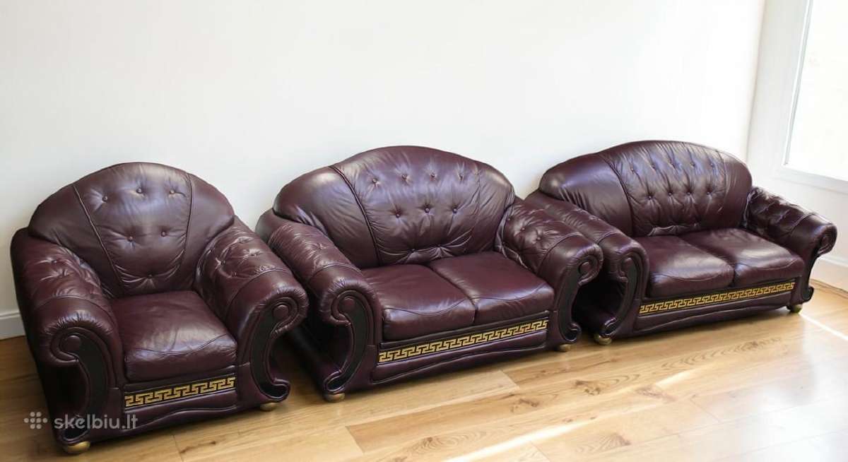Chesterfield baldų komplektas 3+2+1 ir pufas - nuotraukos Nr. 21