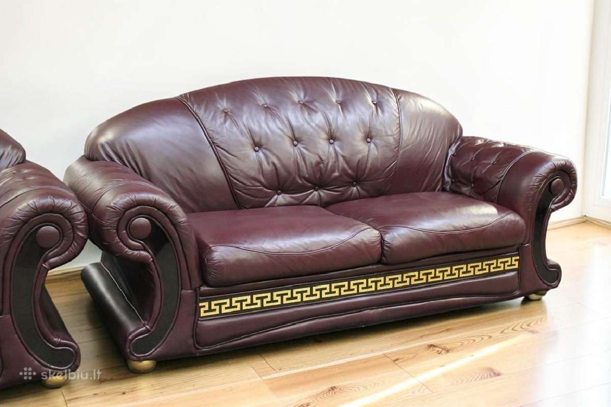 Chesterfield baldų komplektas 3+2+1 ir pufas - nuotraukos Nr. 23