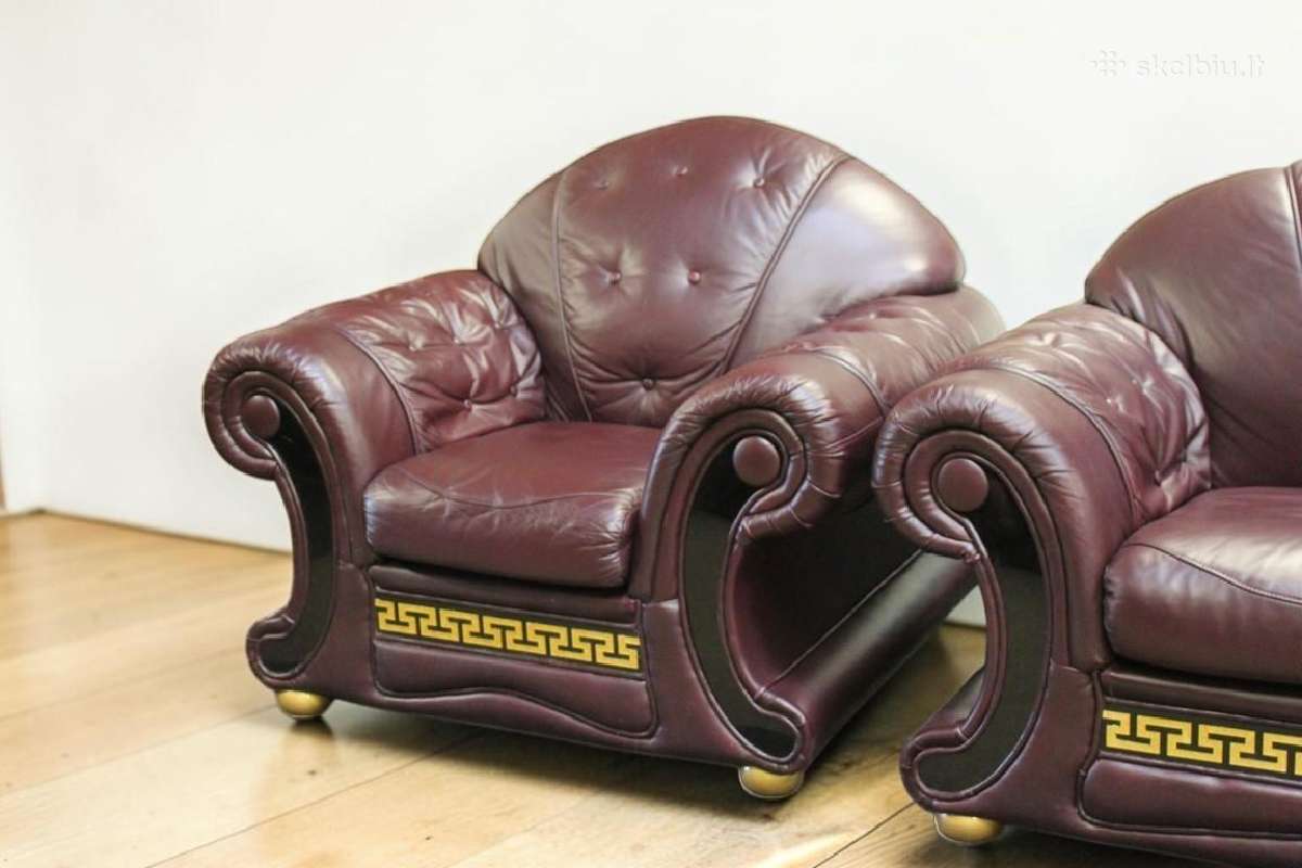 Chesterfield baldų komplektas 3+2+1 ir pufas - nuotraukos Nr. 24