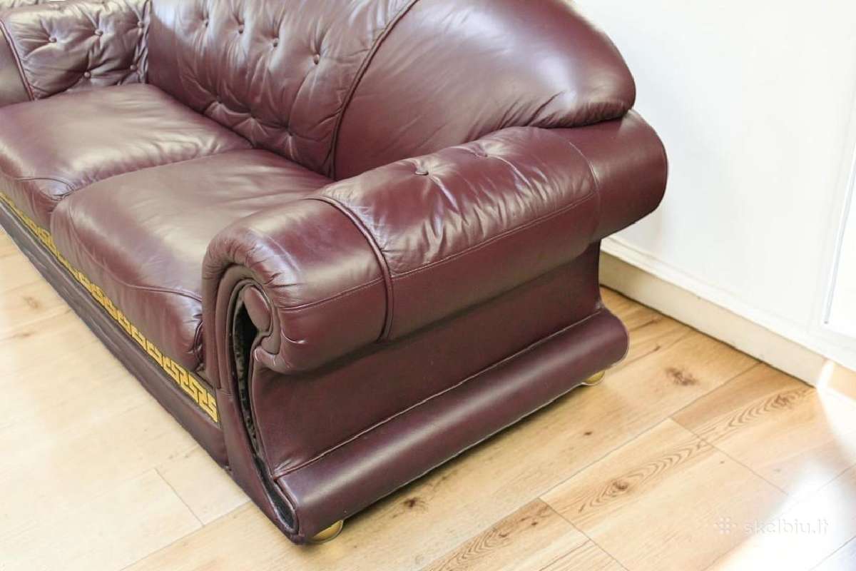 Chesterfield baldų komplektas 3+2+1 ir pufas - nuotraukos Nr. 26
