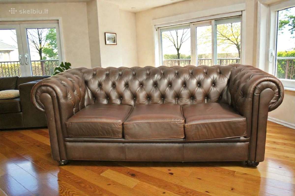 Chesterfield baldų komplektas 3+2+1 ir pufas - nuotraukos Nr. 30