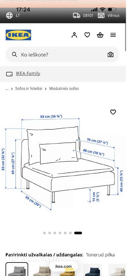 Parduodu Ikea sofos dalį.