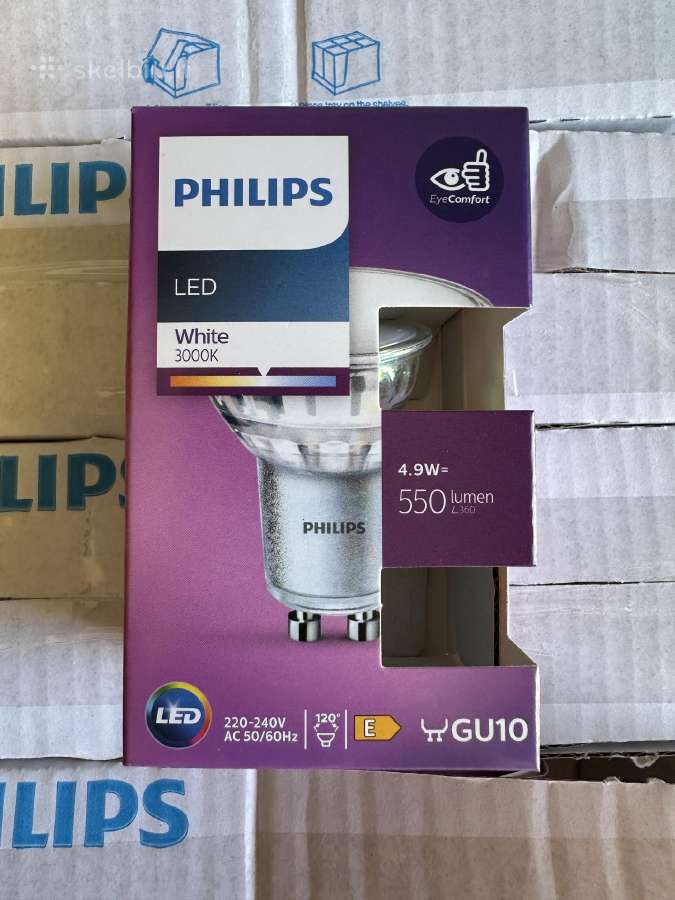 Philips 3000k 4.9w LED lemputes (16vnt)