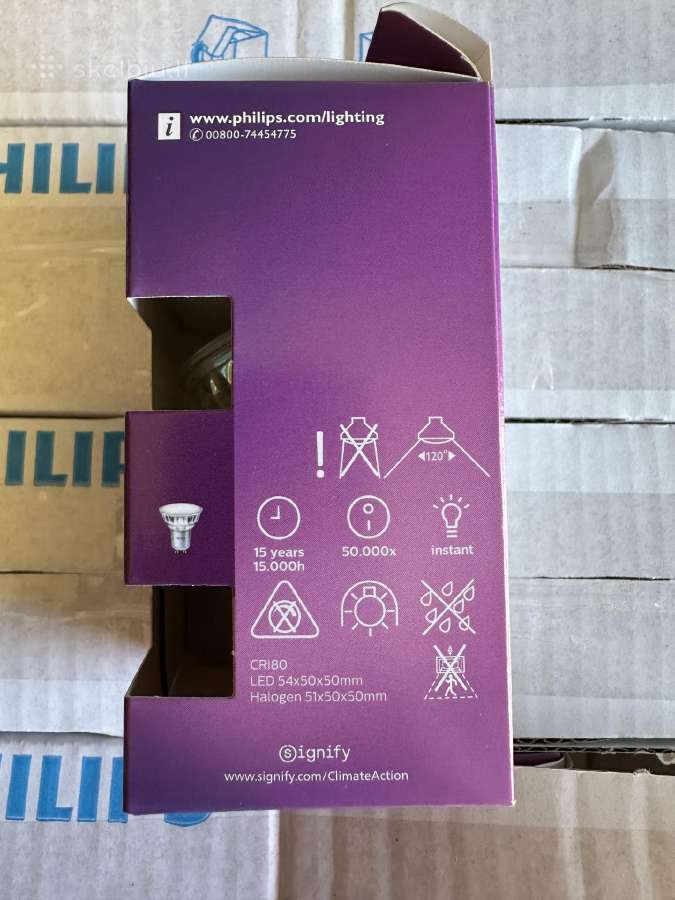 Philips 3000k 4.9w LED lemputes (16vnt) - nuotraukos Nr. 2