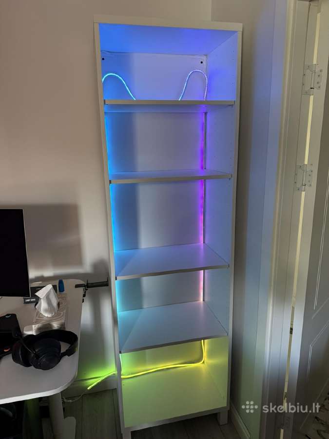 Ikea Best spintelė su lentynomis ir LED apšvietim