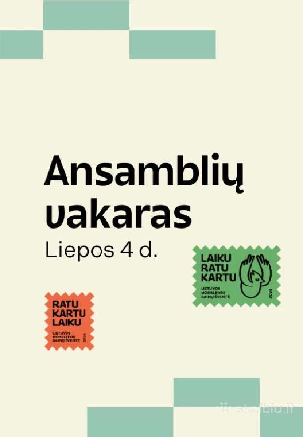 Parduodu 4 bilietus į Ansamblio vakarą Liepos 4d