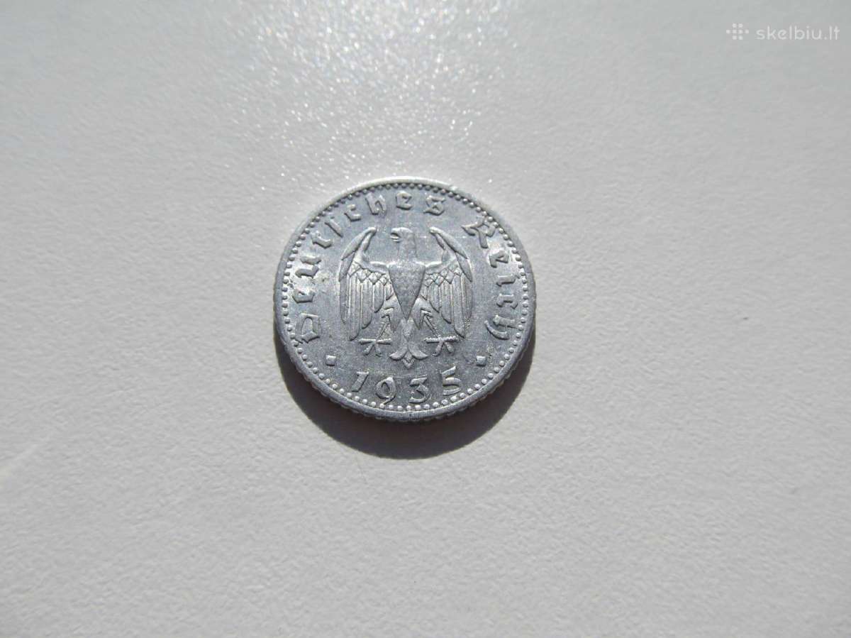 50 reichspfennig , Vokietija , 1935 A. - nuotraukos Nr. 2