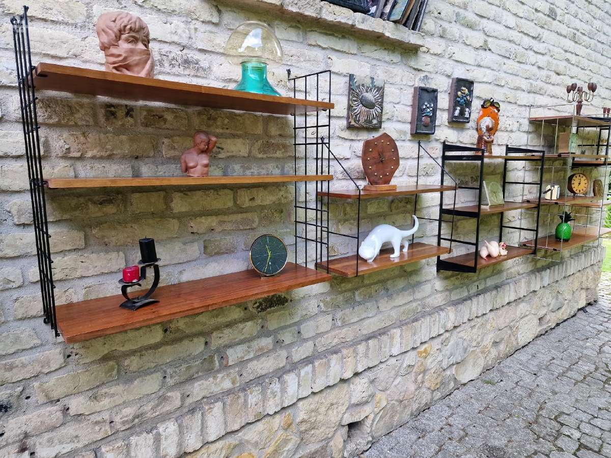 Vintažinės mid century pakabinamos lentynos - nuotraukos Nr. 6