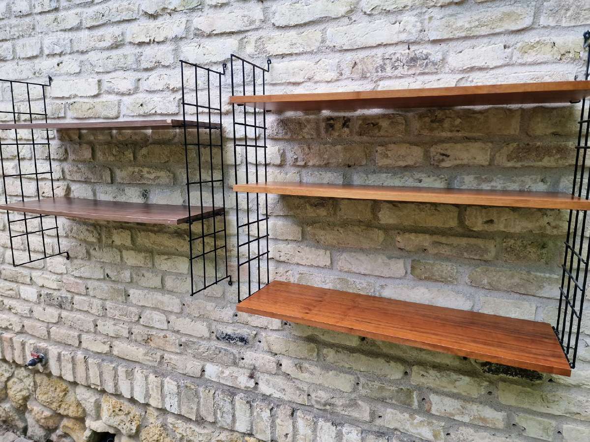 Vintažinės mid century pakabinamos lentynos - nuotraukos Nr. 9