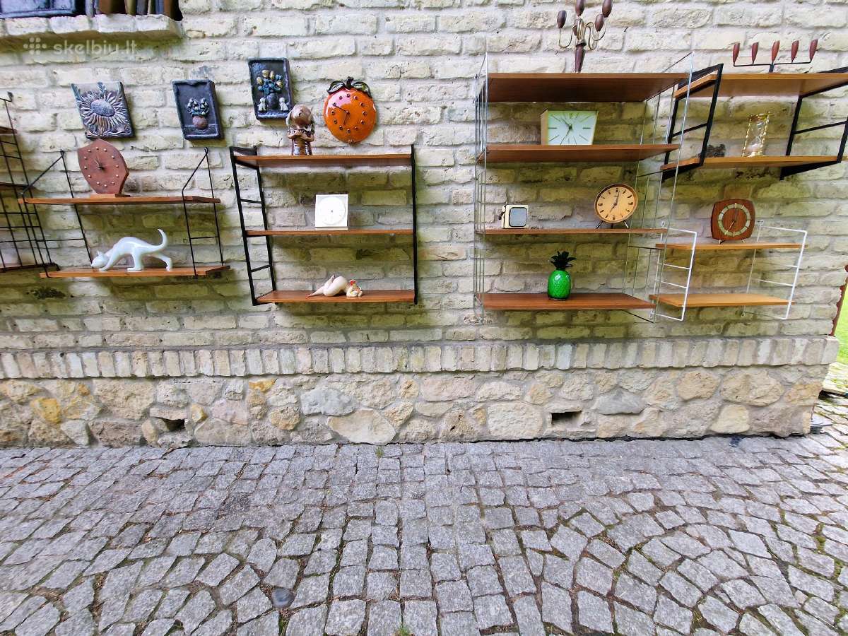 Vintažinės mid century pakabinamos lentynos - nuotraukos Nr. 13