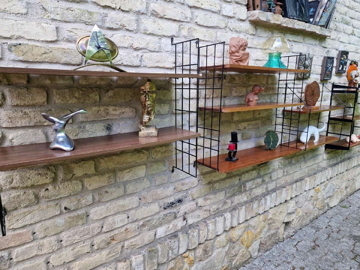 Vintažinės mid century pakabinamos lentynos - nuotraukos Nr. 14