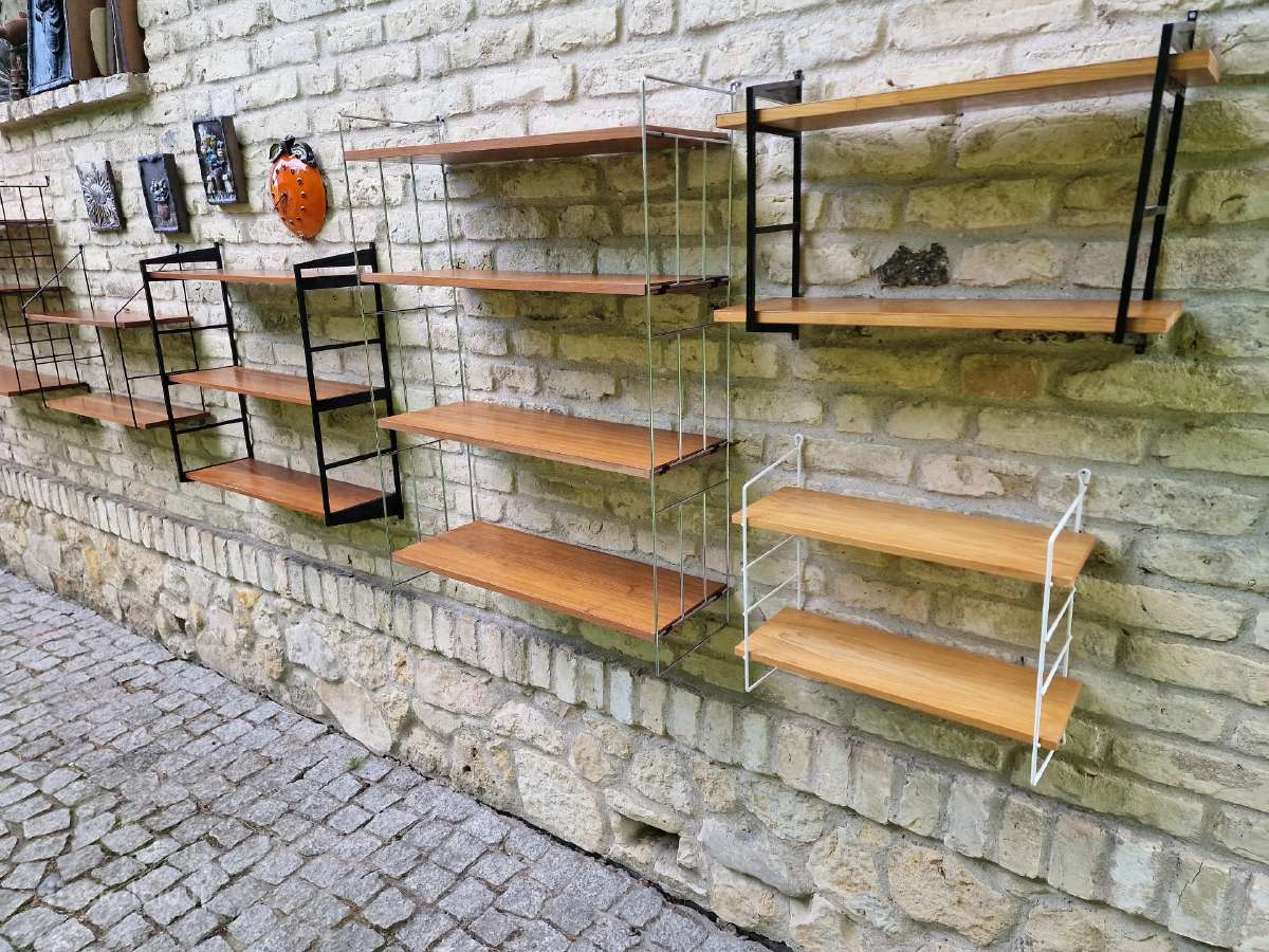 Vintažinės mid century pakabinamos lentynos - nuotraukos Nr. 15