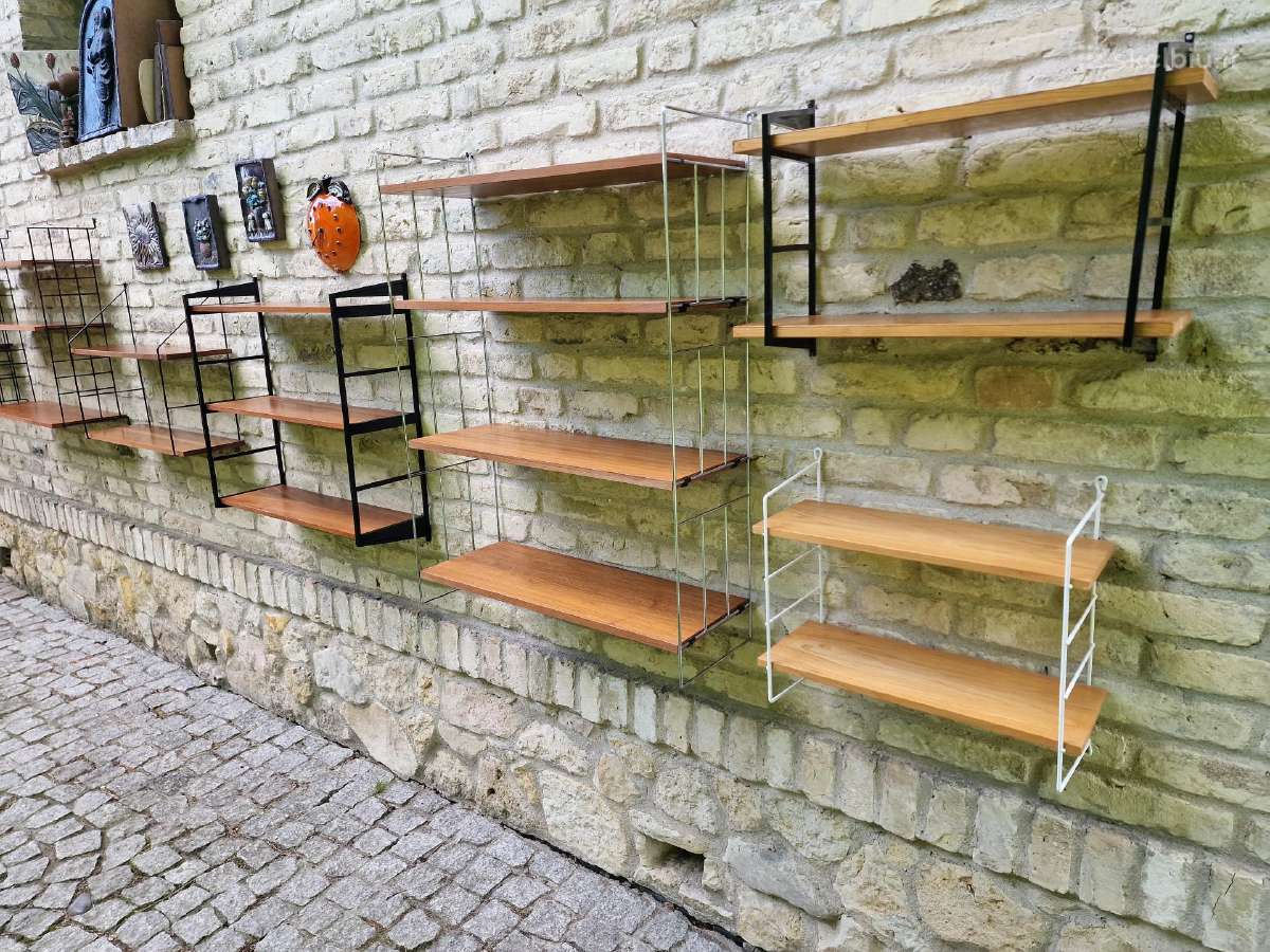 Vintažinės mid century pakabinamos lentynos - nuotraukos Nr. 16