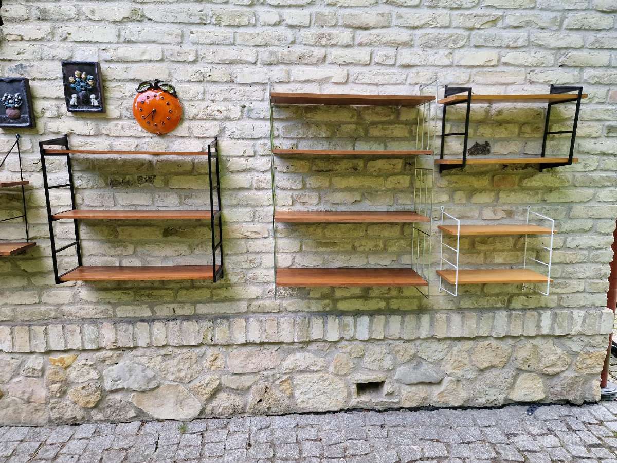 Vintažinės mid century pakabinamos lentynos - nuotraukos Nr. 19