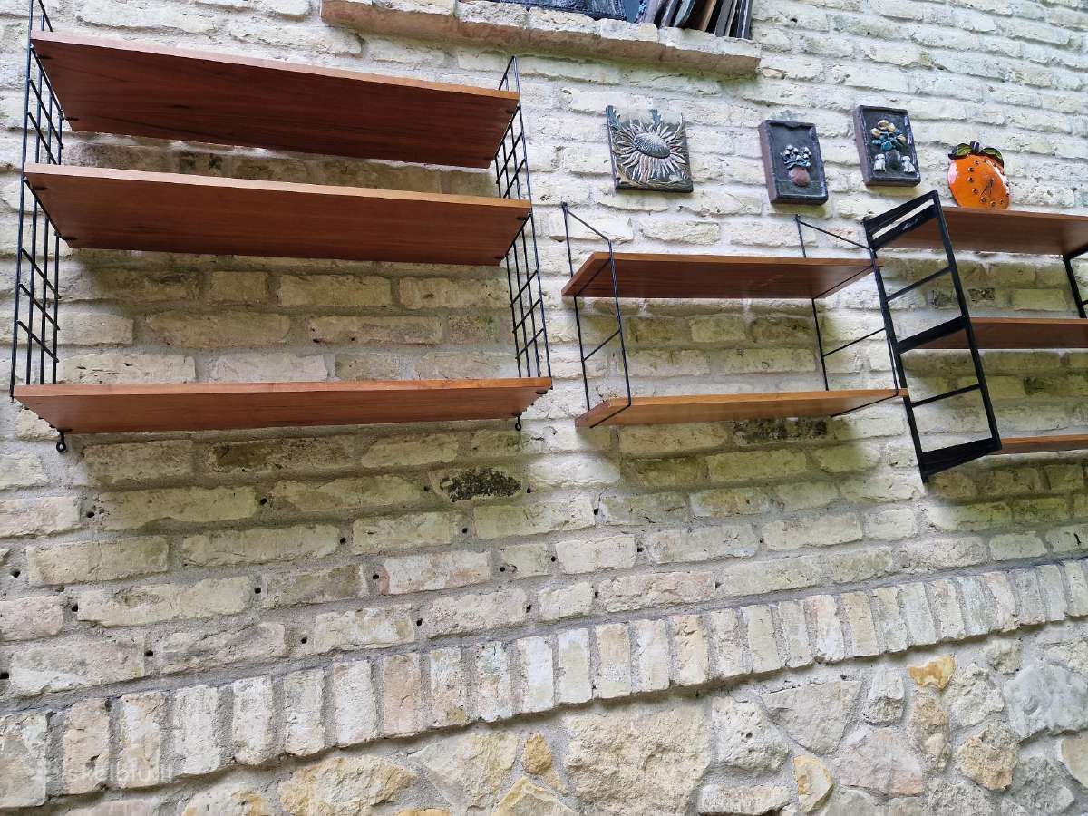 Vintažinės mid century pakabinamos lentynos - nuotraukos Nr. 20