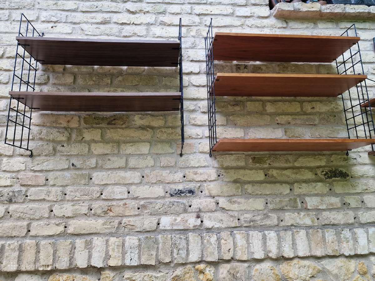 Vintažinės mid century pakabinamos lentynos - nuotraukos Nr. 21