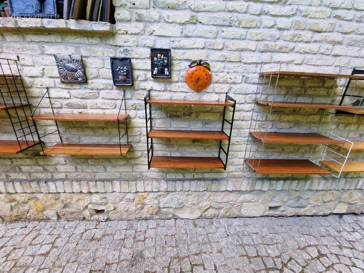 Vintažinės mid century pakabinamos lentynos - nuotraukos Nr. 24
