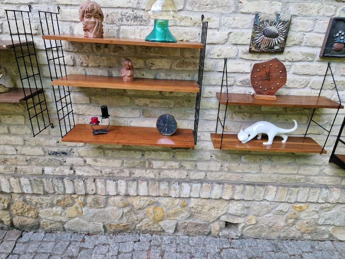 Vintažinės mid century pakabinamos lentynos - nuotraukos Nr. 31