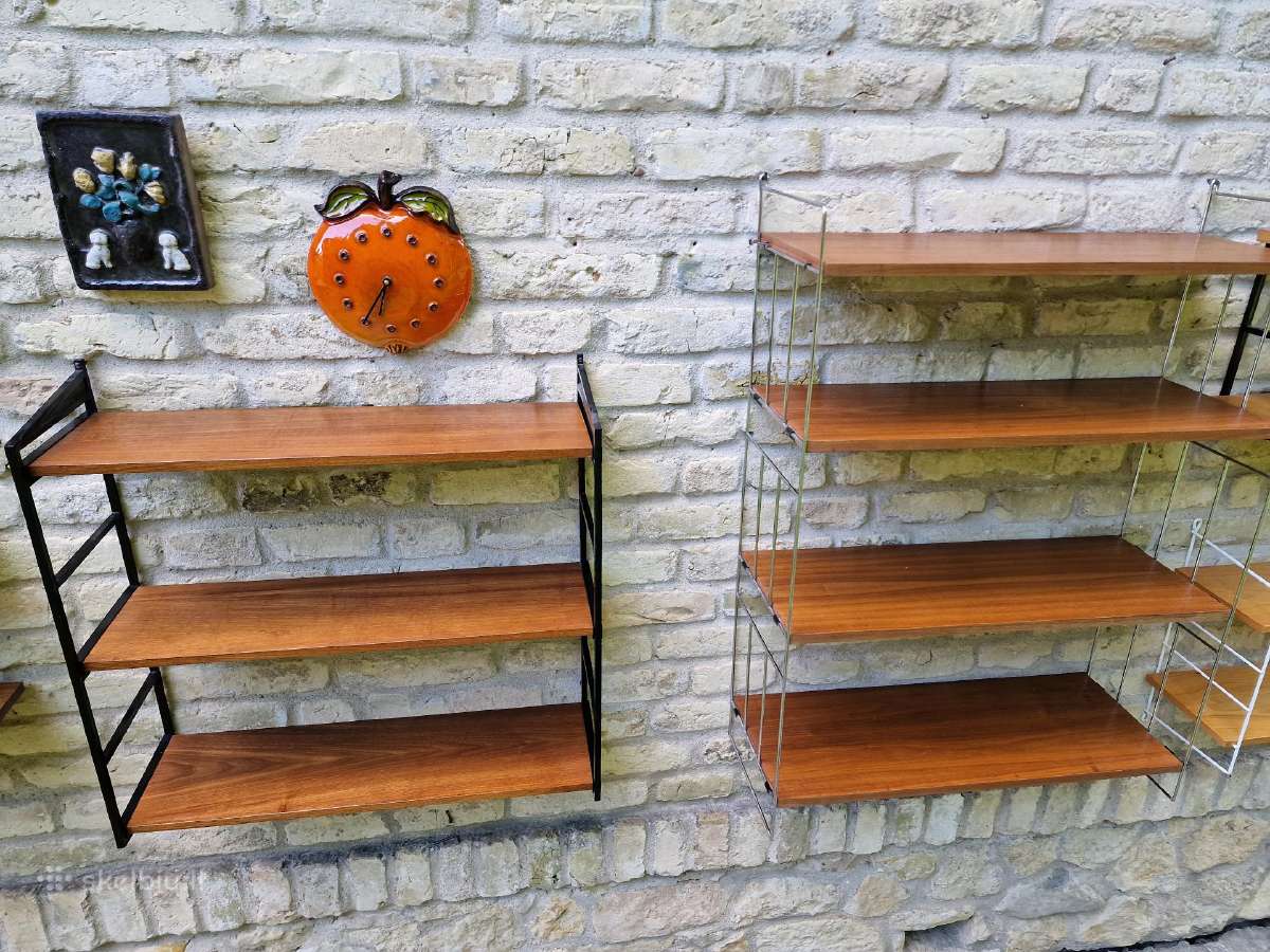Vintažinės mid century pakabinamos lentynos - nuotraukos Nr. 34