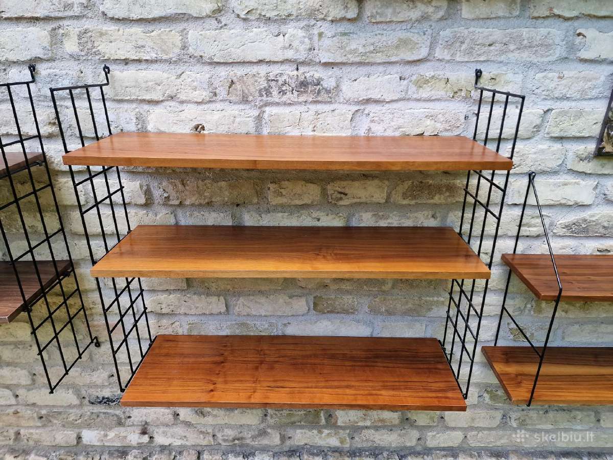 Vintažinės mid century pakabinamos lentynos - nuotraukos Nr. 35