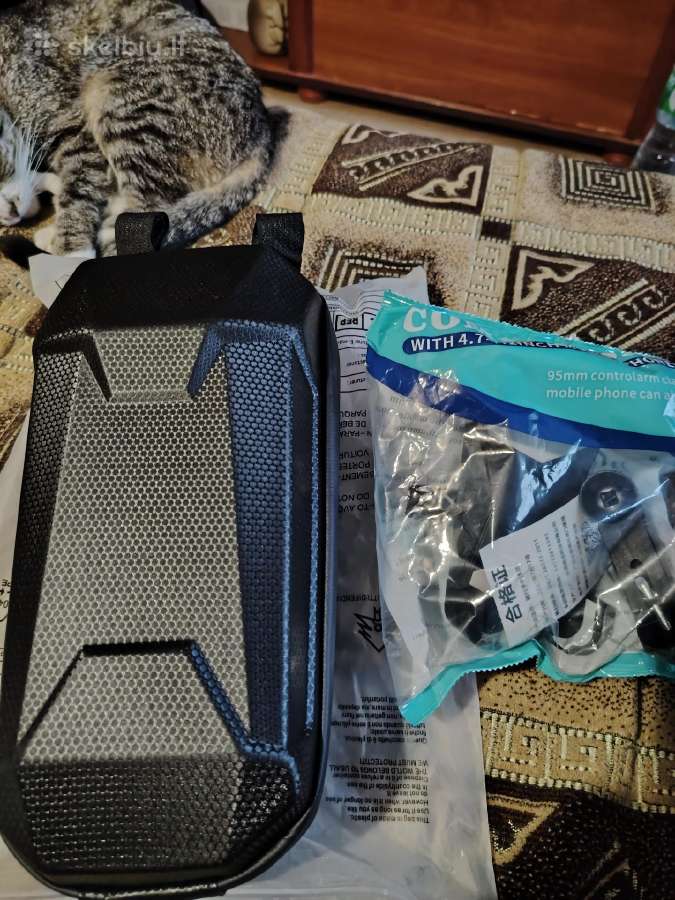 Naujas paspirtuko krepselis, telefono laikiklis