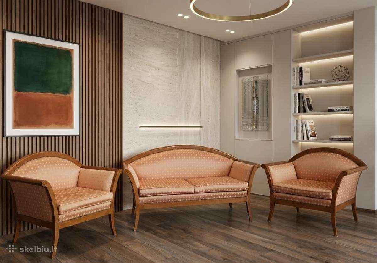 Sedimuju baldu komplektas sofa ir kreslai