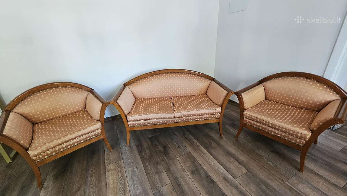 Baldu komplektas sofa,kreslai retro vintazas - nuotraukos Nr. 2