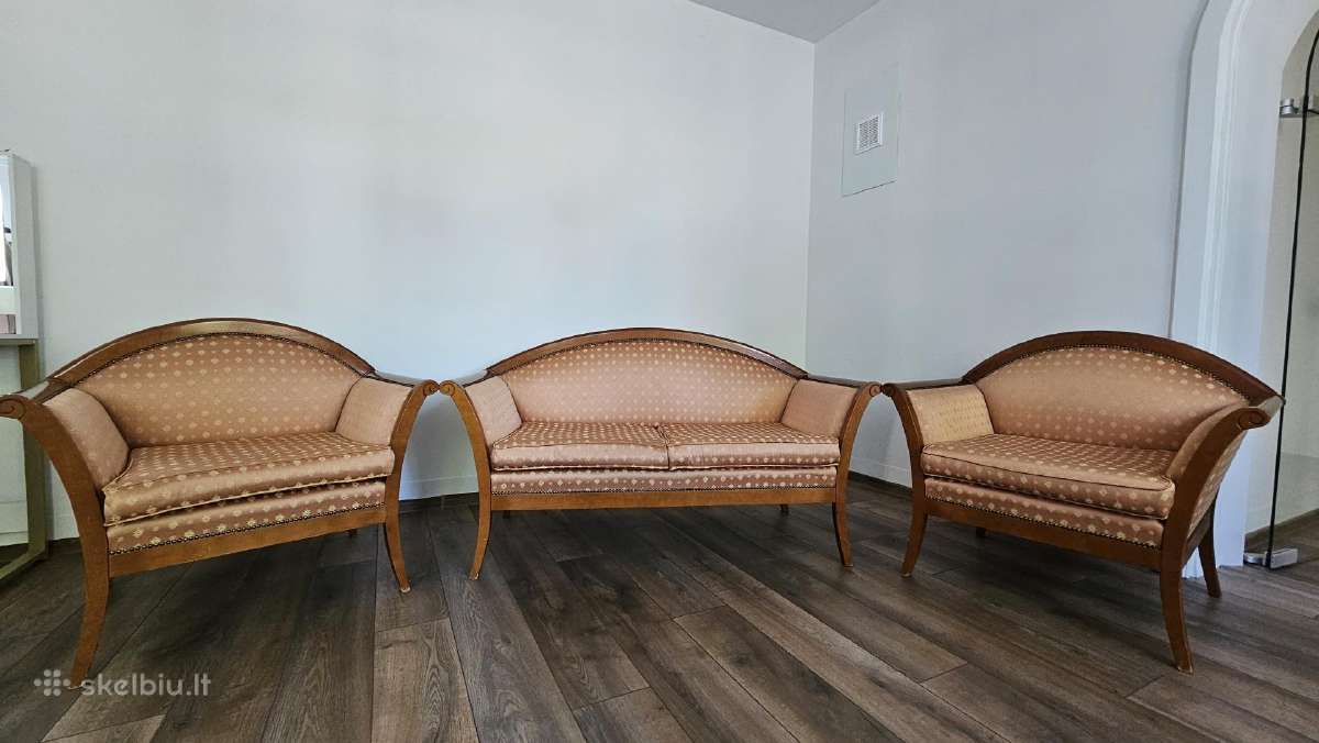 Baldu komplektas sofa,kreslai retro vintazas - nuotraukos Nr. 6