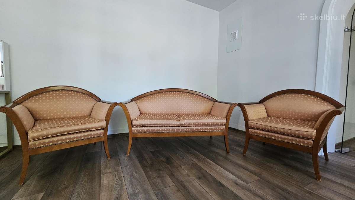Baldu komplektas sofa,kreslai retro vintazas - nuotraukos Nr. 6