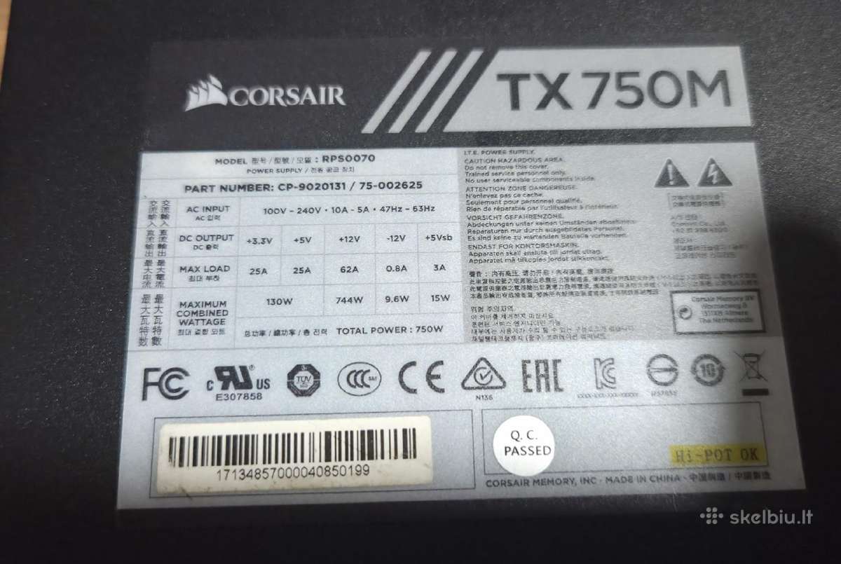Psu Corsair 750w 650w, Ocz, P1000gm 1000w - nuotraukos Nr. 4
