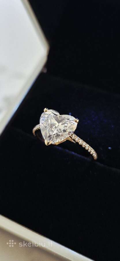 14 kt geltono Aukso Žiedas su 3.05ct Deimantu - nuotraukos Nr. 2
