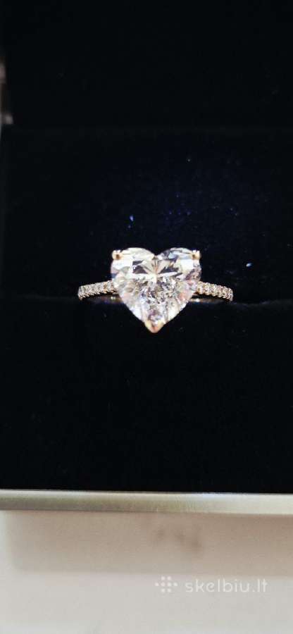 14 kt geltono Aukso Žiedas su 3.05ct Deimantu