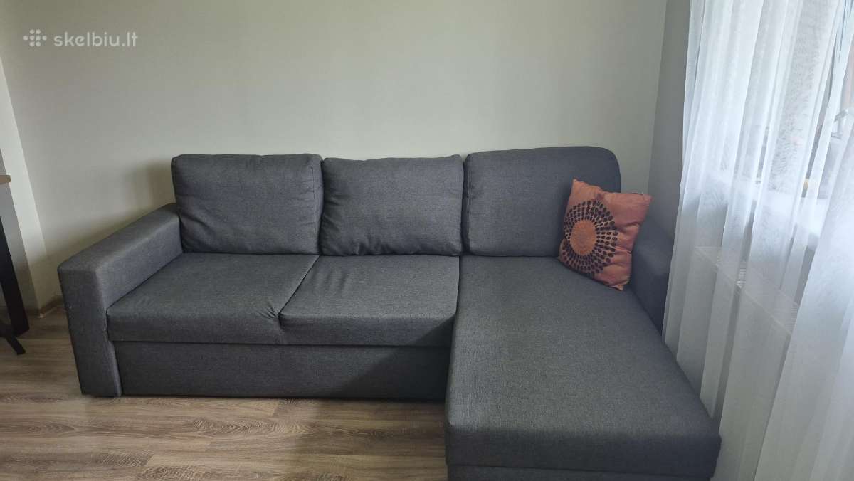 Parduodama naudota kampinė sofa-lova su patalynės - nuotraukos Nr. 2