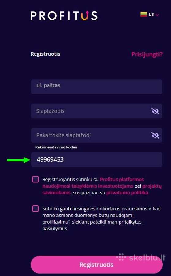 Profitus 25€ Bonus (2026) Kodas - 49969453 - nuotraukos Nr. 2