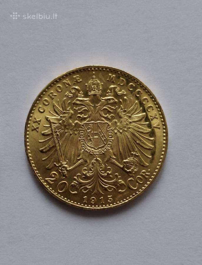 Auksinė Austrų 20 kronų 1915m.