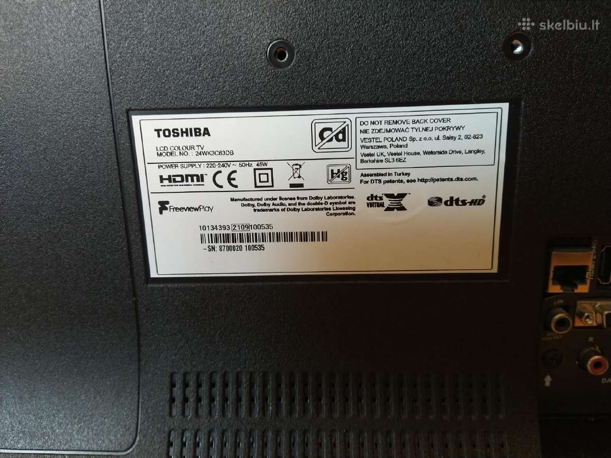 Toshiba 24wk3c63db - nuotraukos Nr. 2