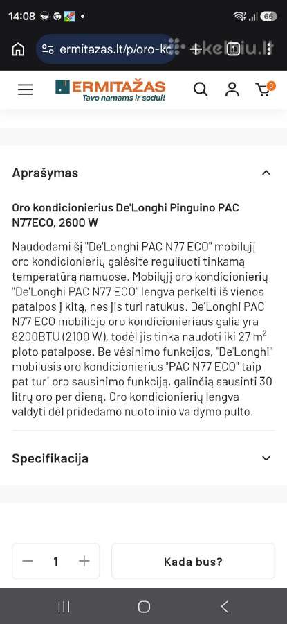 De'longhi Pinguino Pac N77 Eco - nuotraukos Nr. 4