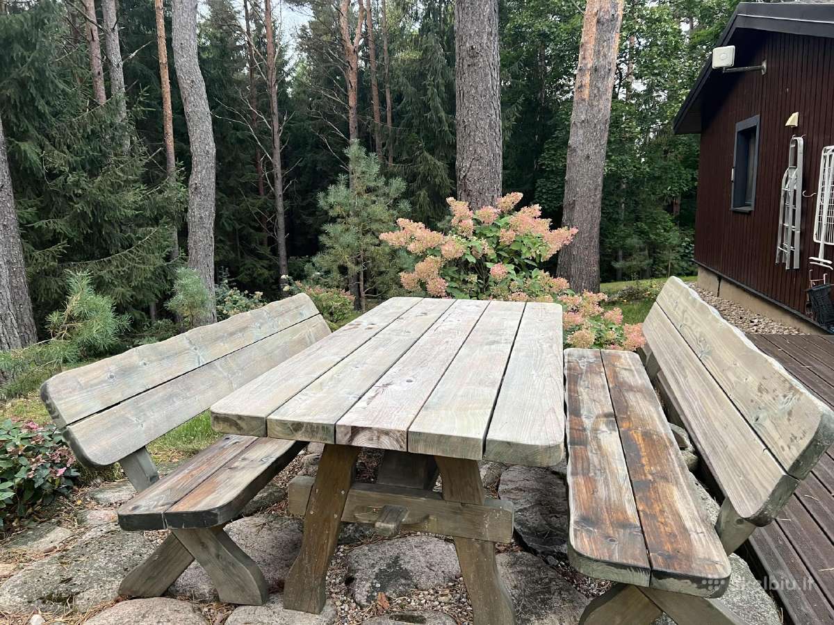 Lauko baldų kompl. iš eglės masyvo, impregnuotas