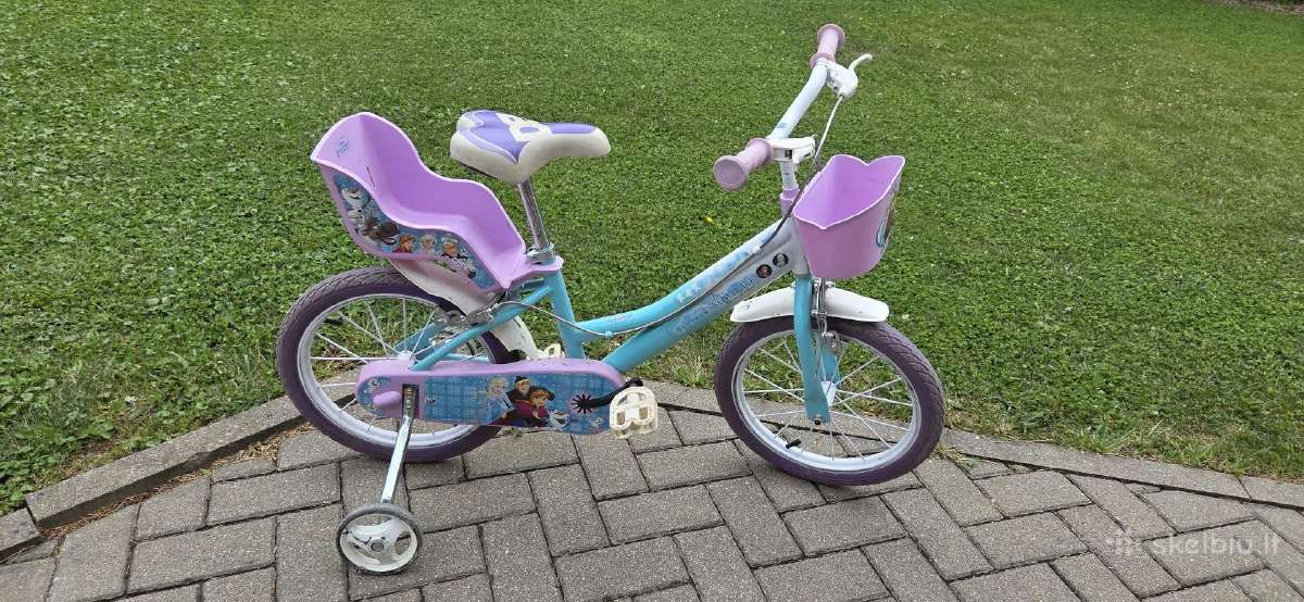 Vaikiškas mergaitei dviratis 16'' ratais