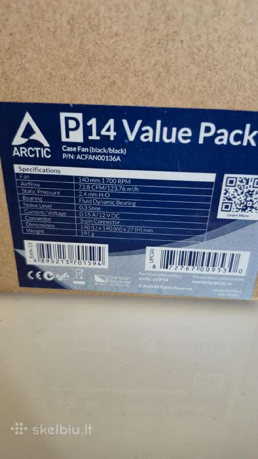 Arctic P14 ventiliatoriai 5vnt. - nuotraukos Nr. 2