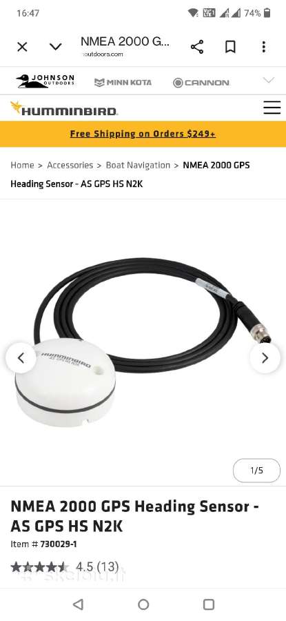 Humminbird As GPS Hs Nema 2000 antena nauja.