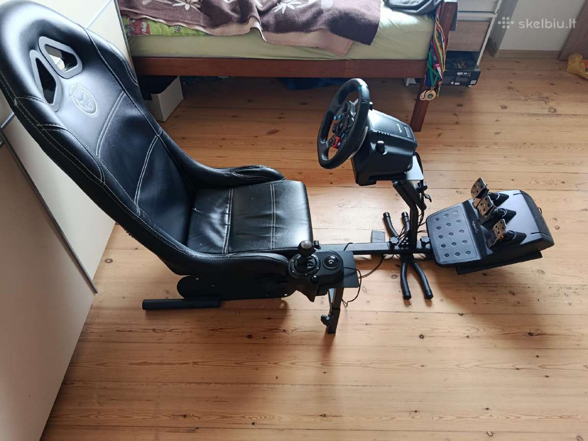 Parduodamas Logitech G29 simuliatorius su kėde